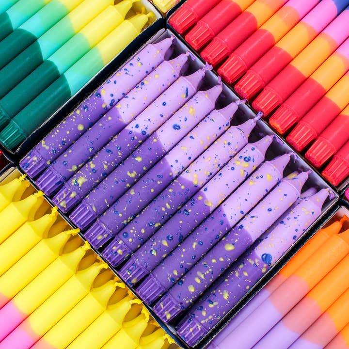 Nordtrice - Wholesale Tapered Candle/Candlestick - Taper candles- Summer Party / Purple Grapes & Confetti11