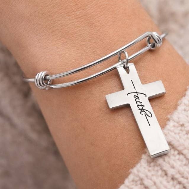 Faith Cross Charm Bracelet for wholesale by JKCE Designs