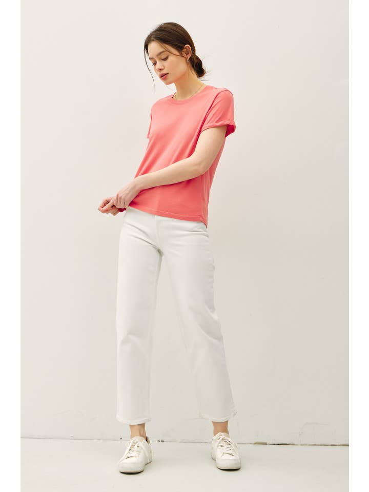 Be Cool - Wholesale T-Shirt - Women's - BOXY CUT TEE W/ ROLL SLEEVE12