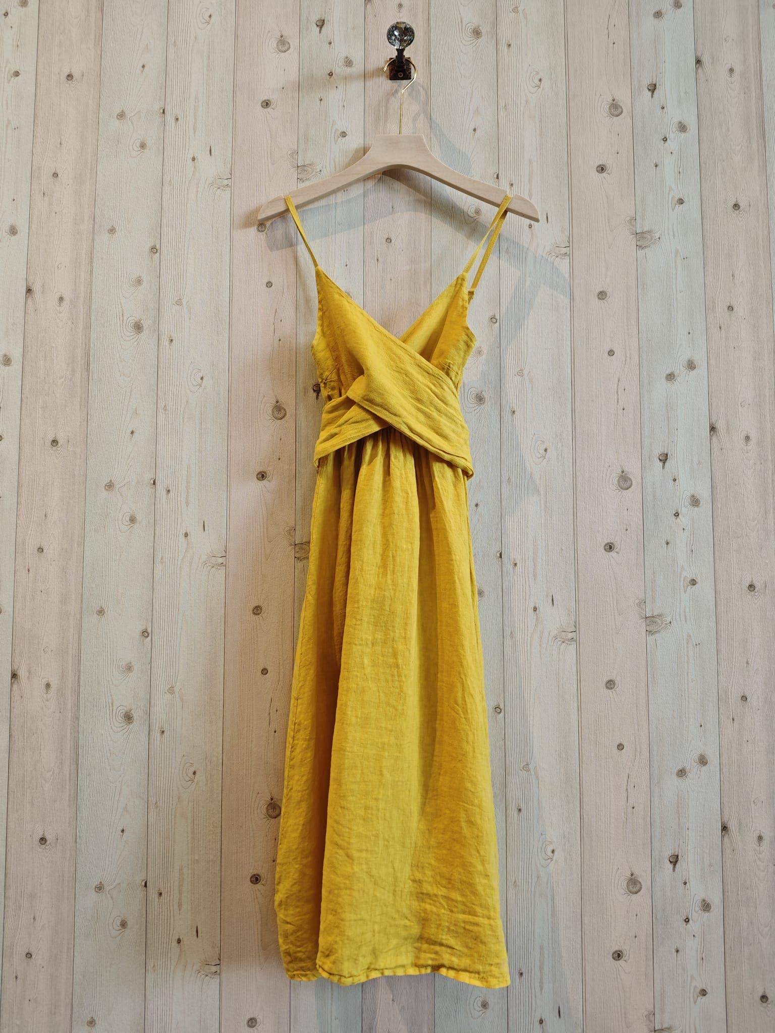 Linen & More - Wholesale Dress - Women's - REF 25811 DRESS WITH CROSSED BOW 100% LINEN1