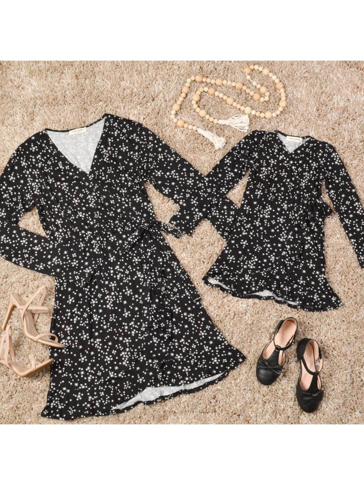 Mini Momo – wholesale Dress – Kids – Faux Wrap Dress Printed Jersey Mommy & Me Matching for Kids9