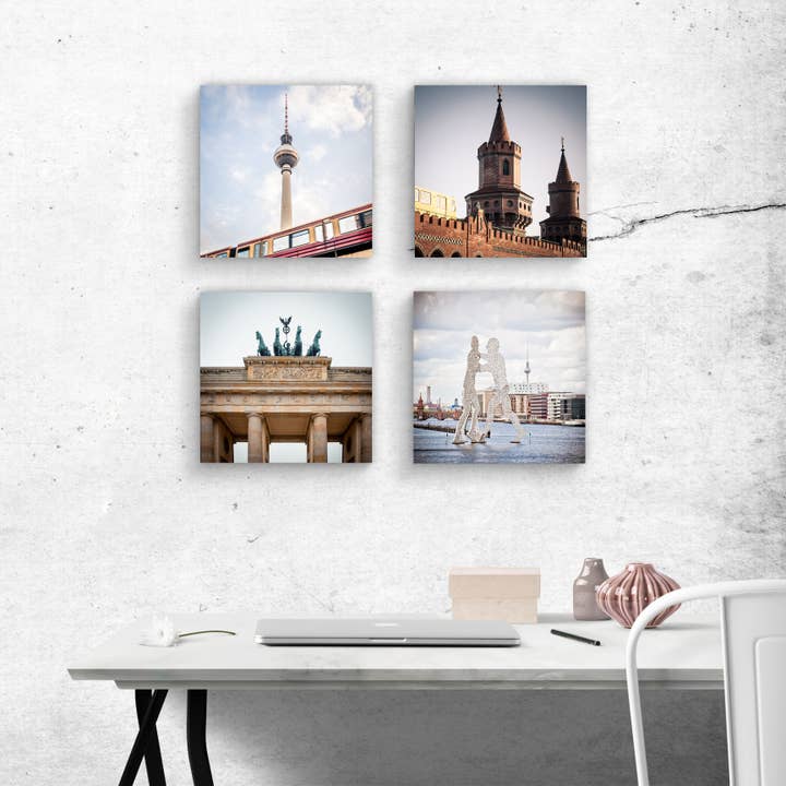 Carré photo 10x10cm - Berlin sur bois pour la vente par Kila-Photography - Deine Stadt auf Holz