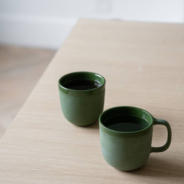 Creating Comfort Lab - Wholesale Coffee Mug - Handmade Porcelain Coffee Mug. Green