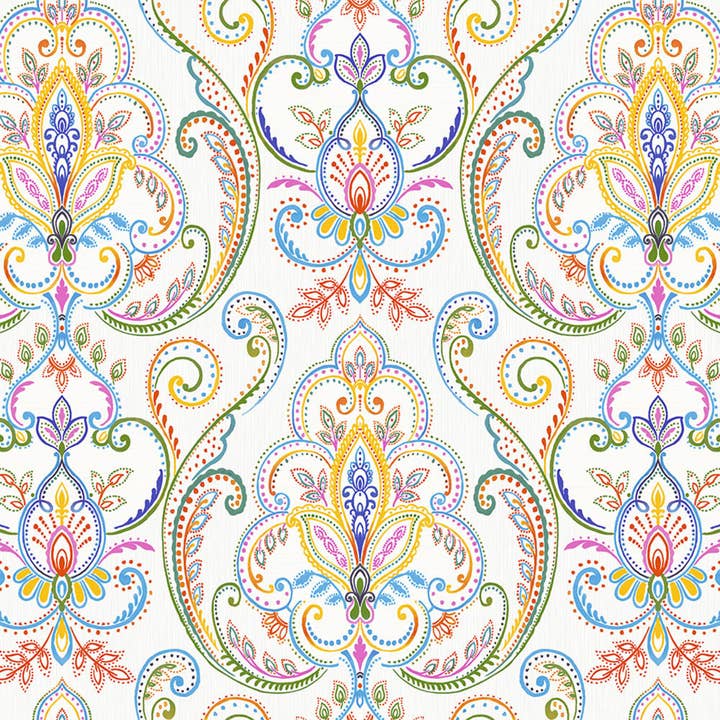 Walloro Luxury Embossed Wallpaper - Wholesale Wallpaper - White Elegant Damask 3D Embossed Wallpaper, Vibrant Colors Textured Luxury Wallpaper5