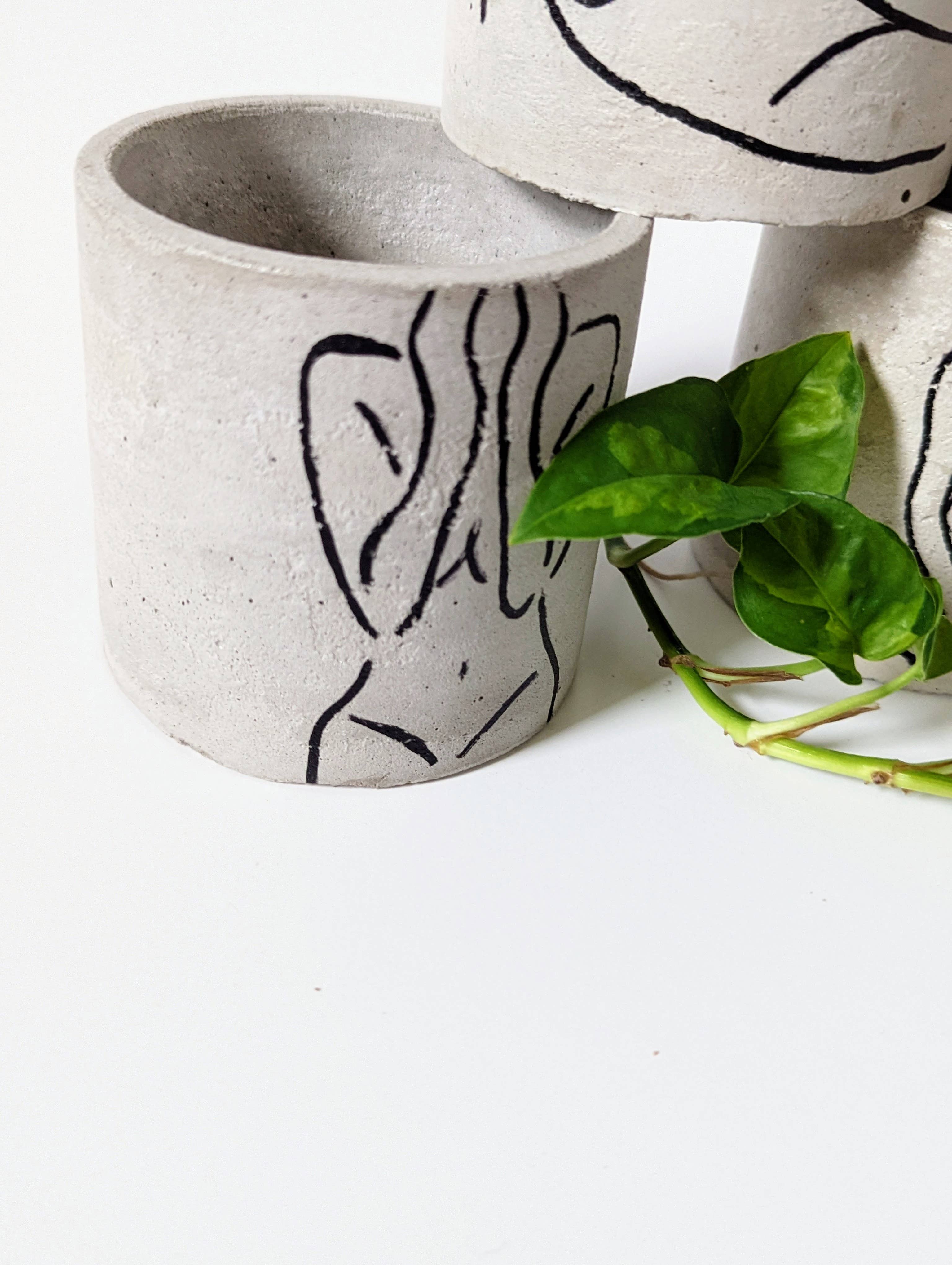 ForgottenProperty - Wholesale Plant Pot - Seconds Hand-drawn Concrete Planters1