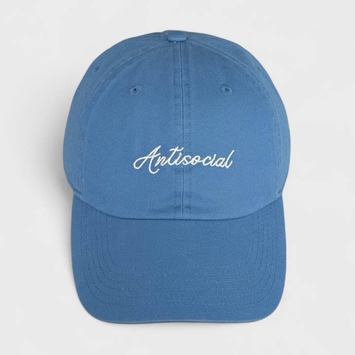 Antisocial Embroidered Dad Hat for wholesale by Studio Notion
