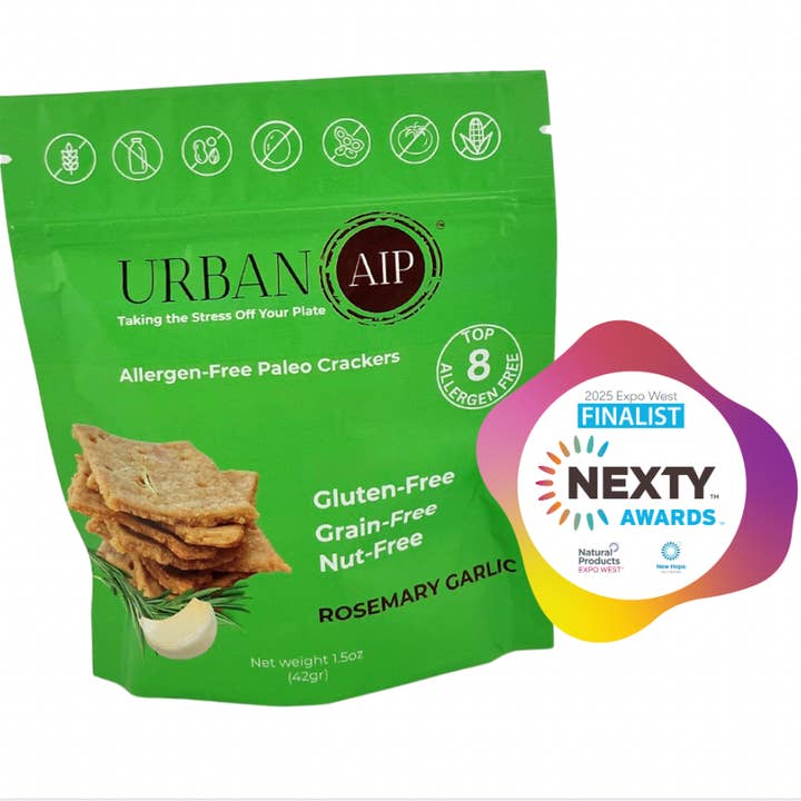 AIP Rosmarin Hvidløgskiks (pris pr. æske) for engroshandel hos Breathe Easy Infusion LLC