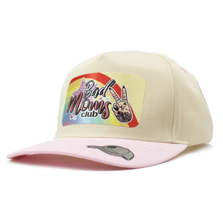 Natural Pink BAD MOMS CLUB SNAPBACK for wholesale on Faire