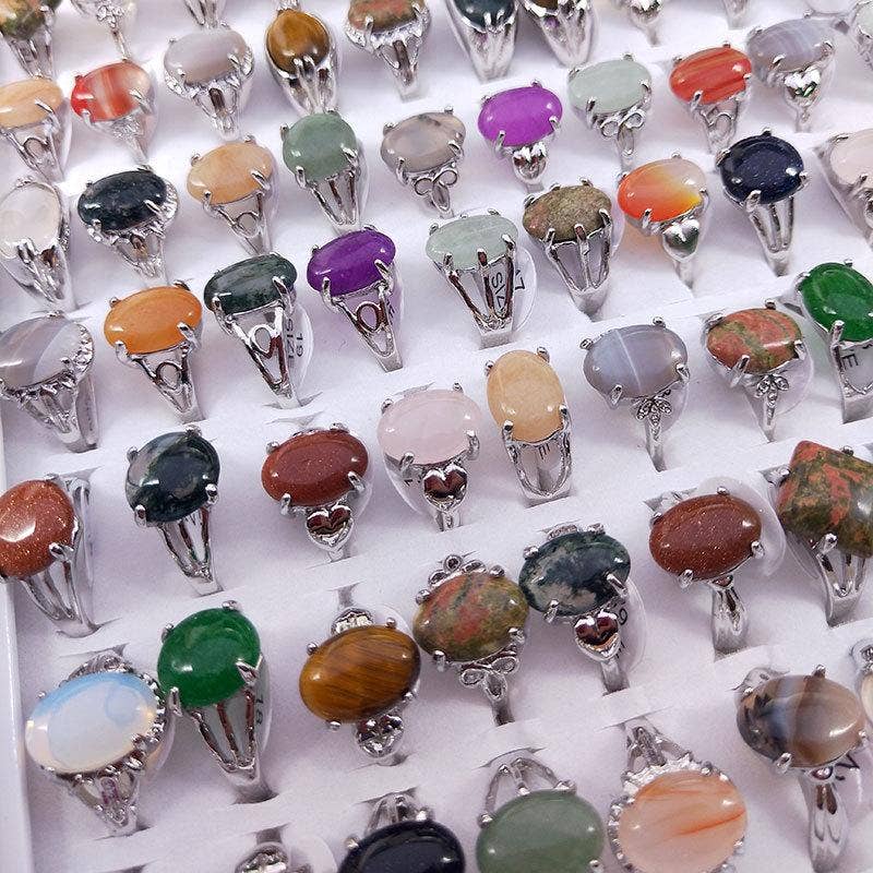 Gypsy Soul - Wholesale Jewelry Set - Genuine Semi Precious Gemstone Ring Set -100 Pcs2