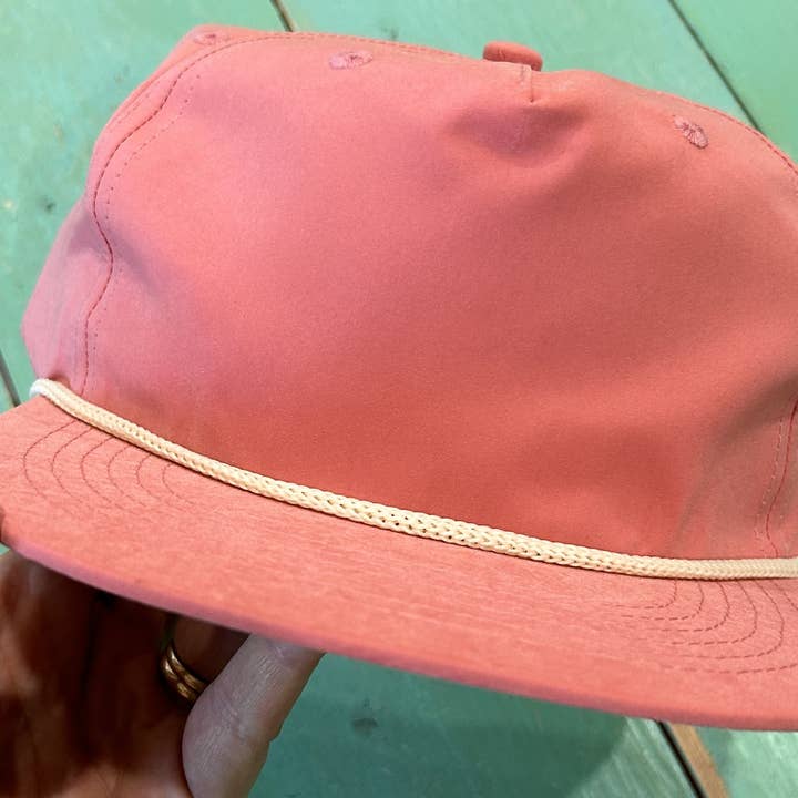 Vibes Hat Company - Wholesale Flat Brim Cap - Unisex - Vibes Retro Rope Hat- Salmon | Hat Bar | Blank Caps