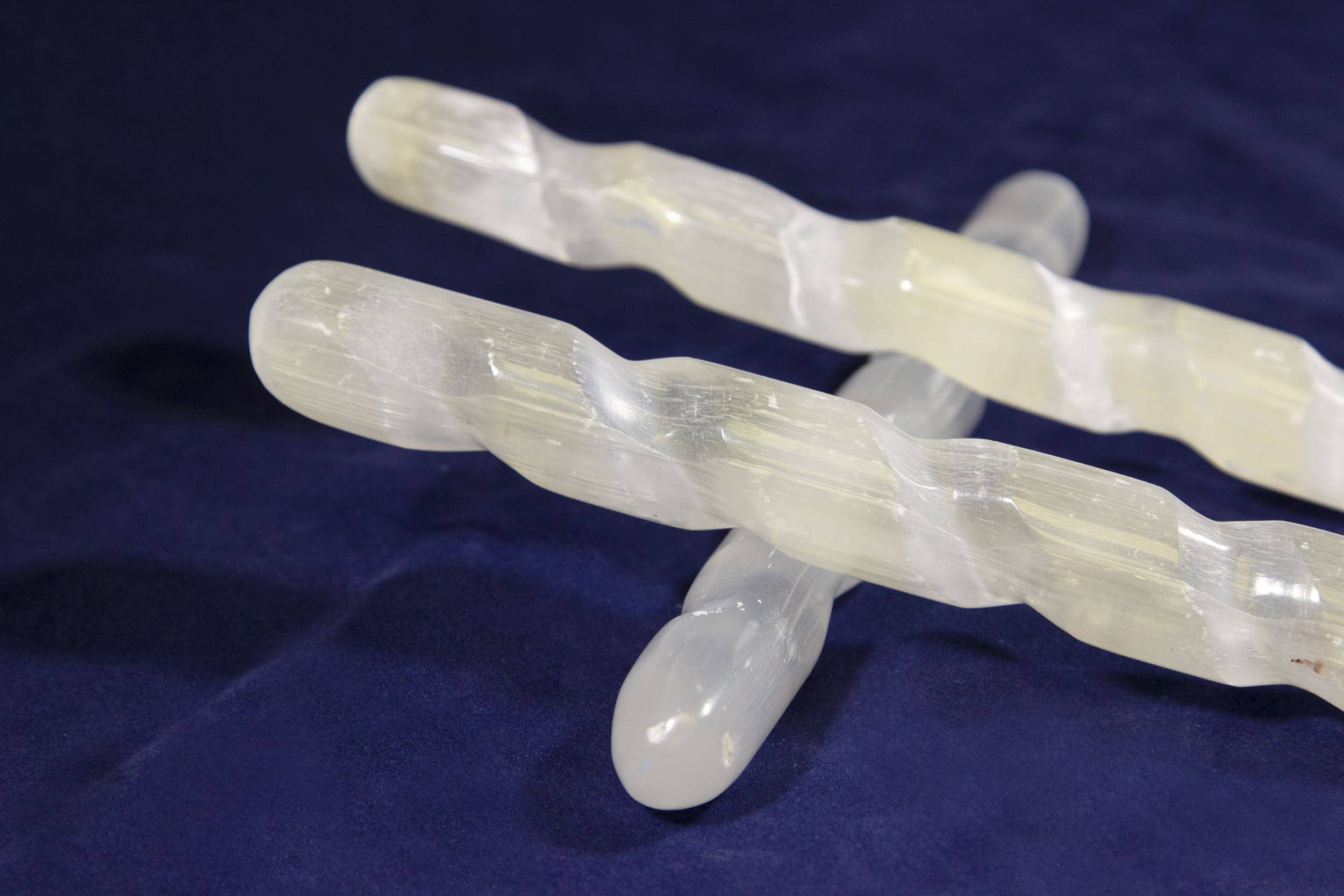 Cold River Mining - Wholesale Spiritual Stone/Crystal - Selenite Tumbled Spiral Wand - 10 Pack1