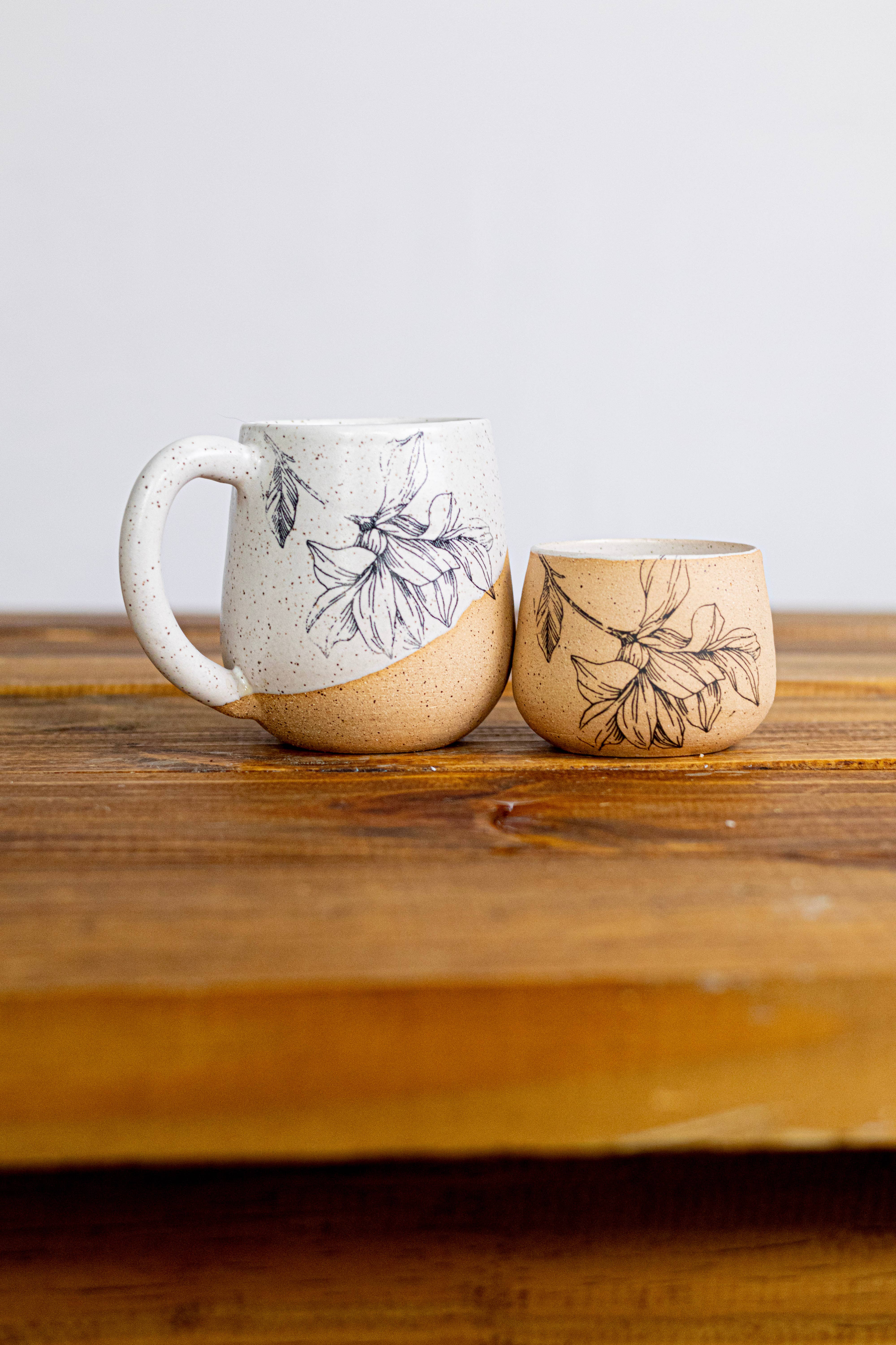 Hands On Ceramics - Wholesale Drinking Glass/Cup - Handmade Ceramic Floral espresso cup-3 ounce5