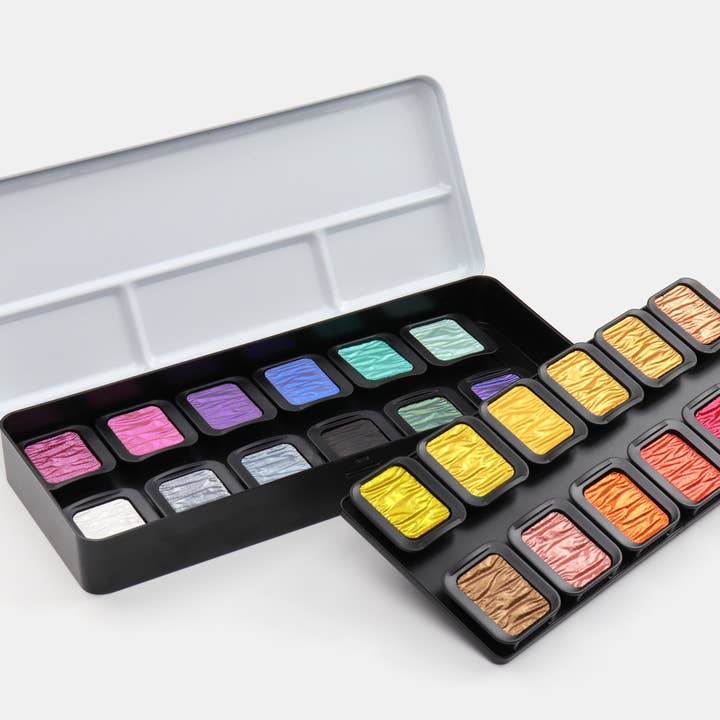Royal Talens North America - Wholesale Watercolor Paint - Finetec® Pearlescent Watercolors - Colorful Set