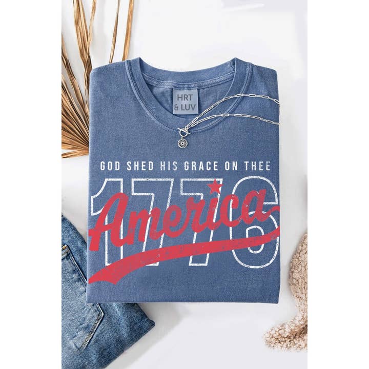 HRTandLUV – wholesale T-shirt (graphic) – women's – GOD SHEED HIS GRACE ON THEE WASHED GRAPHIC TEE3