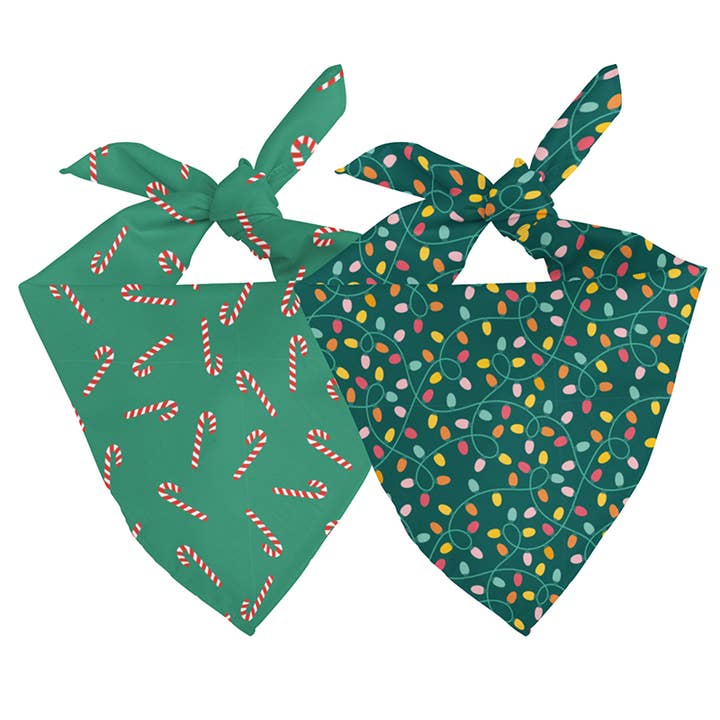Dog Bandana Co. - Wholesale Pet Bandana - Dog - Lights & Candy Cane Dog Bandana0