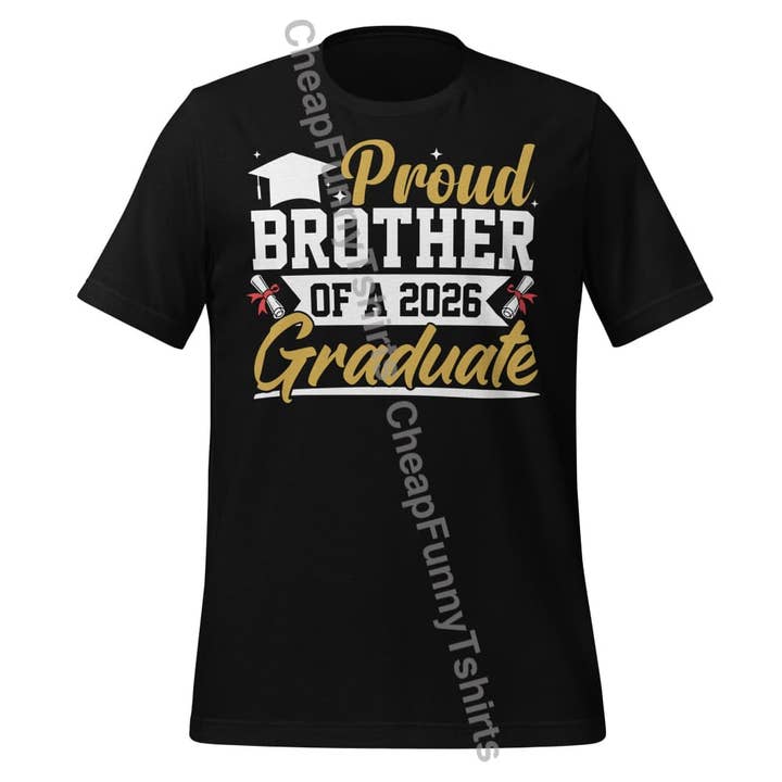 Nuevo Orgulloso Hermano de un Graduado de 2026 Camiseta Unisex para venta al por mayor de Black and Gifted LLC
