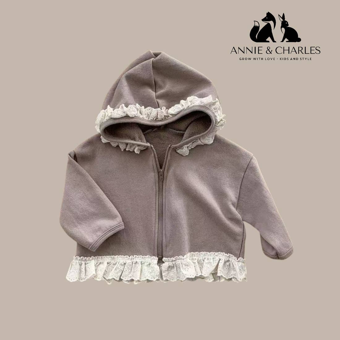 Annie & Charles - Wholesale Top en broek-set - Baby - Annie & Charles® katoenen jas met rits MINOU1
