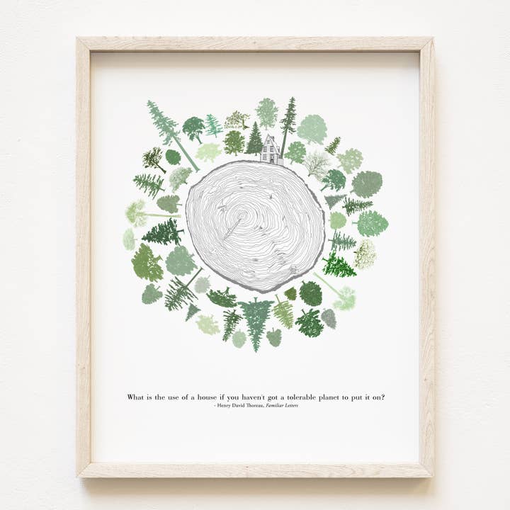 USA State Tree Rings + Thoreau-kaart KUNSTDRUK voor wholesale door Turn-of-the-Centuries