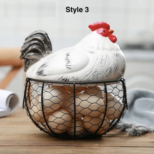 Homerely (We Cover All Import Duties) – Engroshandel Æggebæger/holder – Keramisk æg Opbevaring Basket2