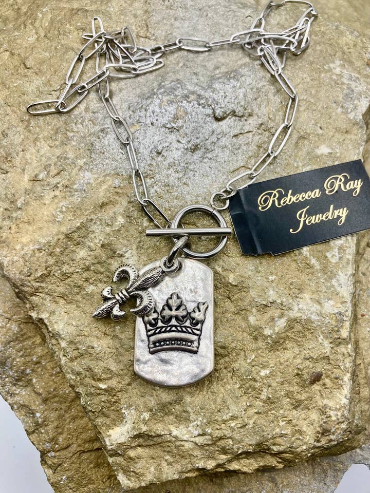 Silver Toggle Charm Necklace for wholesale by Rebecca Ray Jewelry