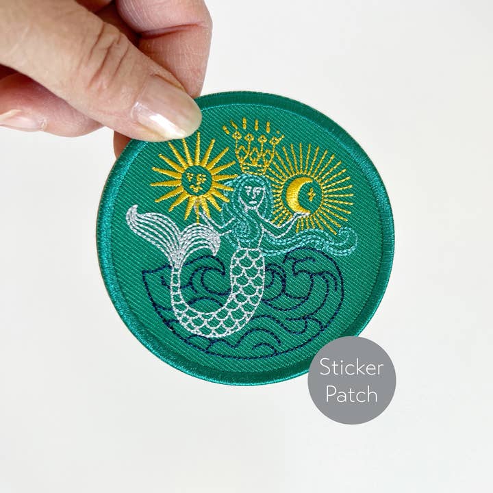Mermaid Embroidered Sticker Patch for wholesale by Rikrack