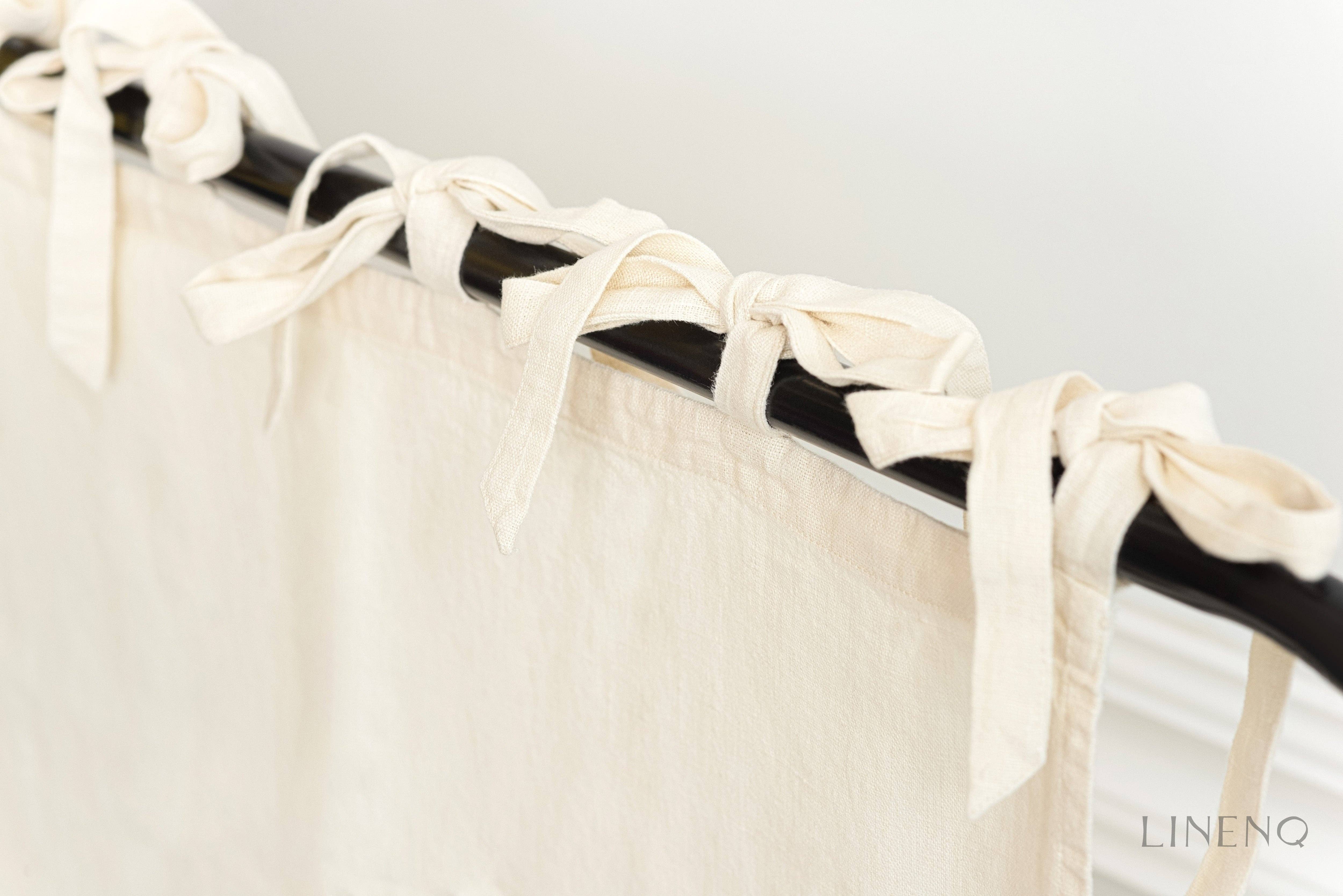 LinenQ - Wholesale Curtain - Tie top linen curtains with Blackout lining3