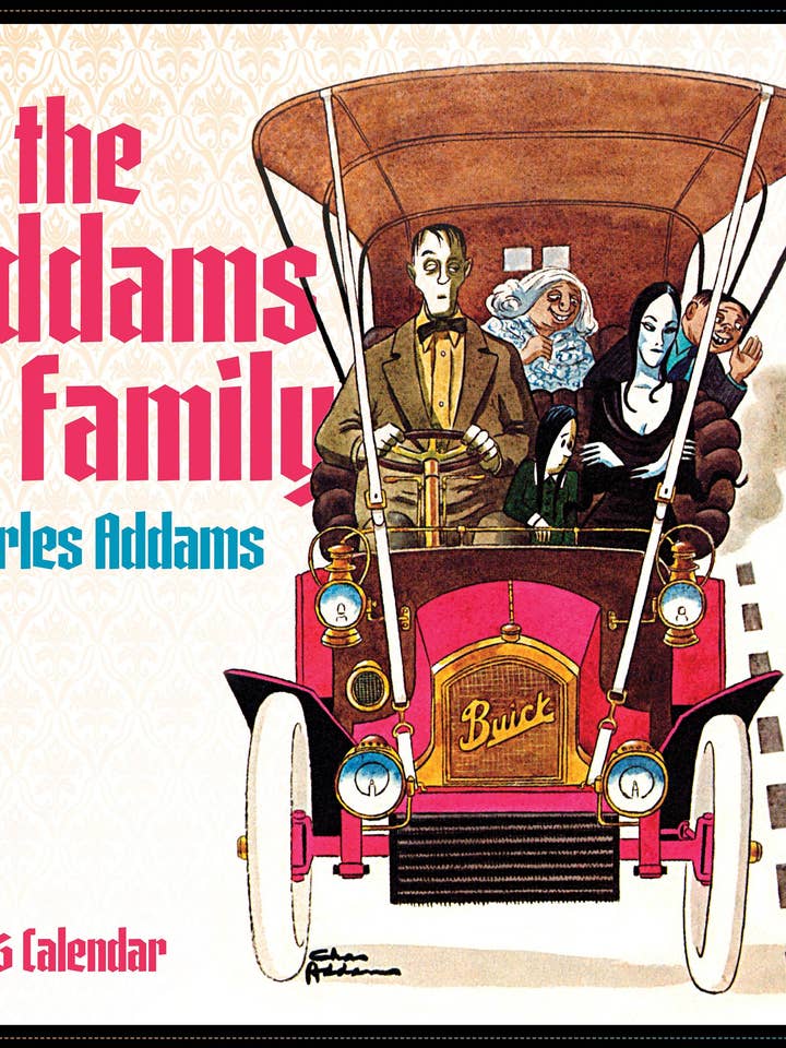 Charles Addams: Calendário de Parede da Família Addams 2026 por atacado de Pomegranate