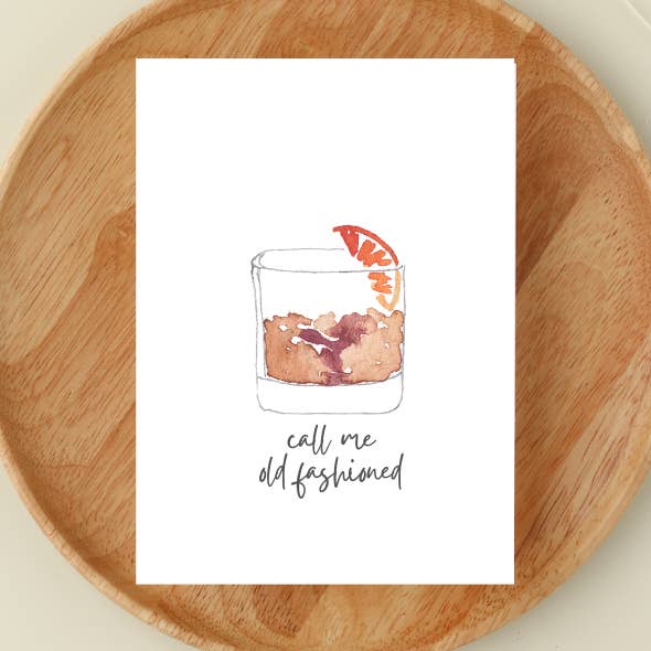 Maria DeVito Palmer Designs LLC - Wholesale Everyday Greeting Card - Call Me Old Fashioned | A2 Watercolor Card 0