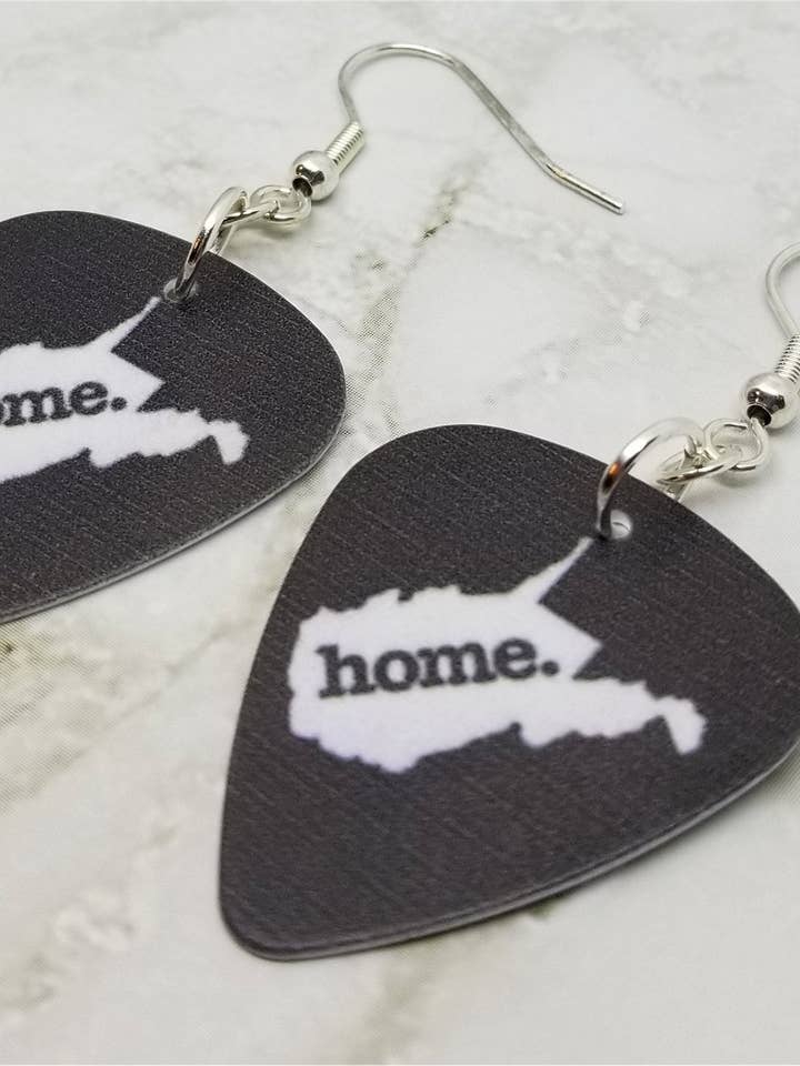 Pendientes con forma de púa para guitarra de West Virginia State Home para venta al por mayor de Simply Raevyn