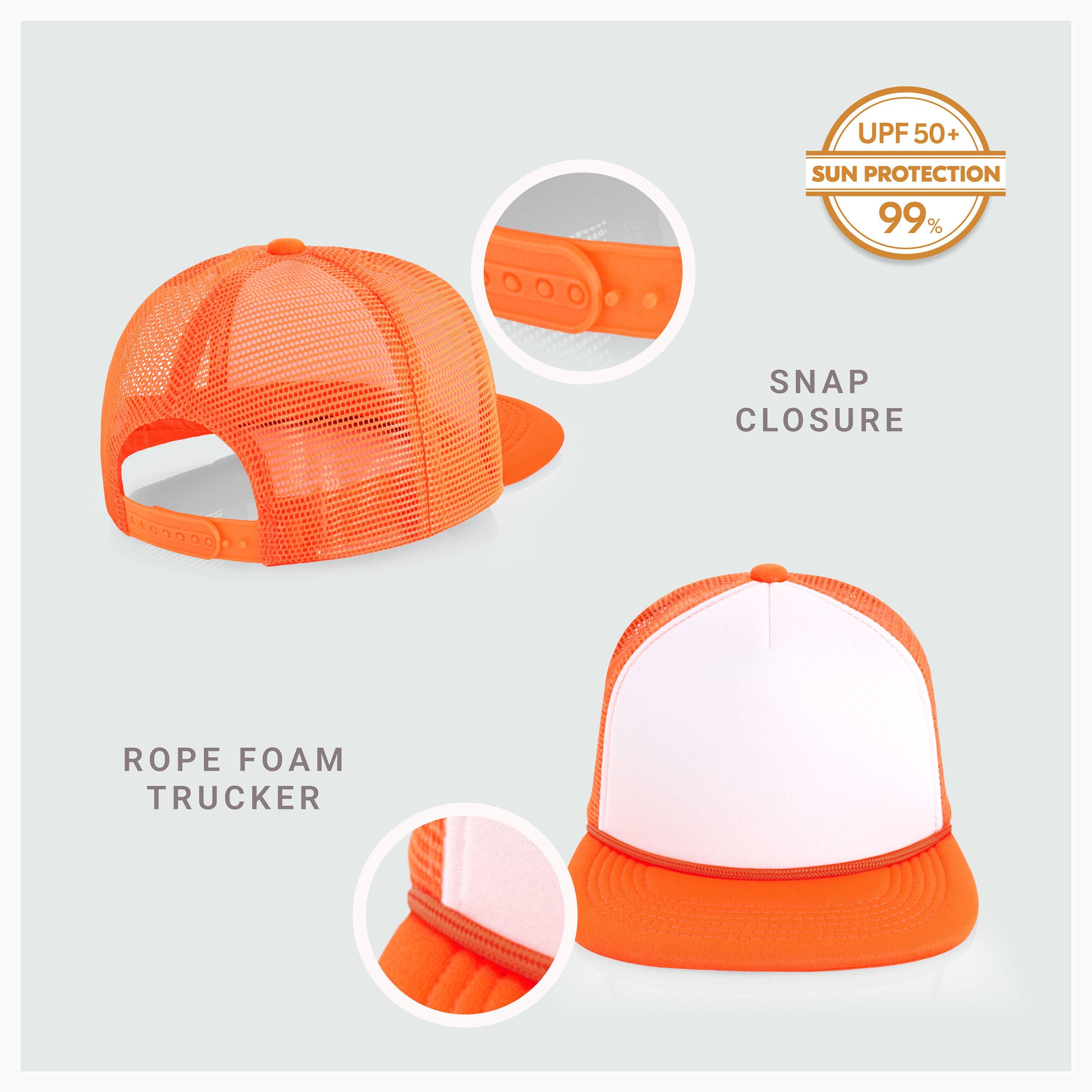 ChoKoLids - Wholesale Trucker Hat - Men's - CHOK.LIDS Plain Two-tone Foam Trucker Flat Bill Cap with Rop49