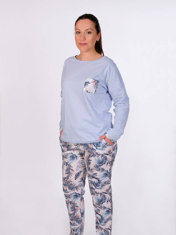 Long women's pajamas with pocket for wholesale by Marbil
