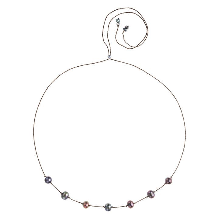 Colar Regulável por Satélite Pearl Pavão por atacado de Mala and Mantra