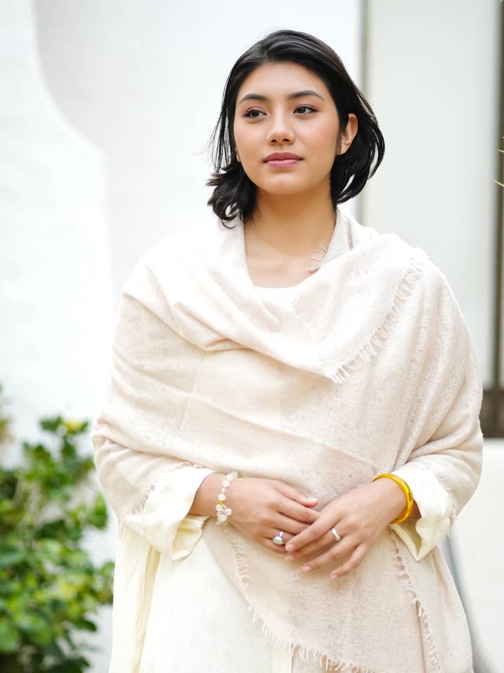 Hand Felted Pure Cashmere Scarf Blush for wholesale by Dolma