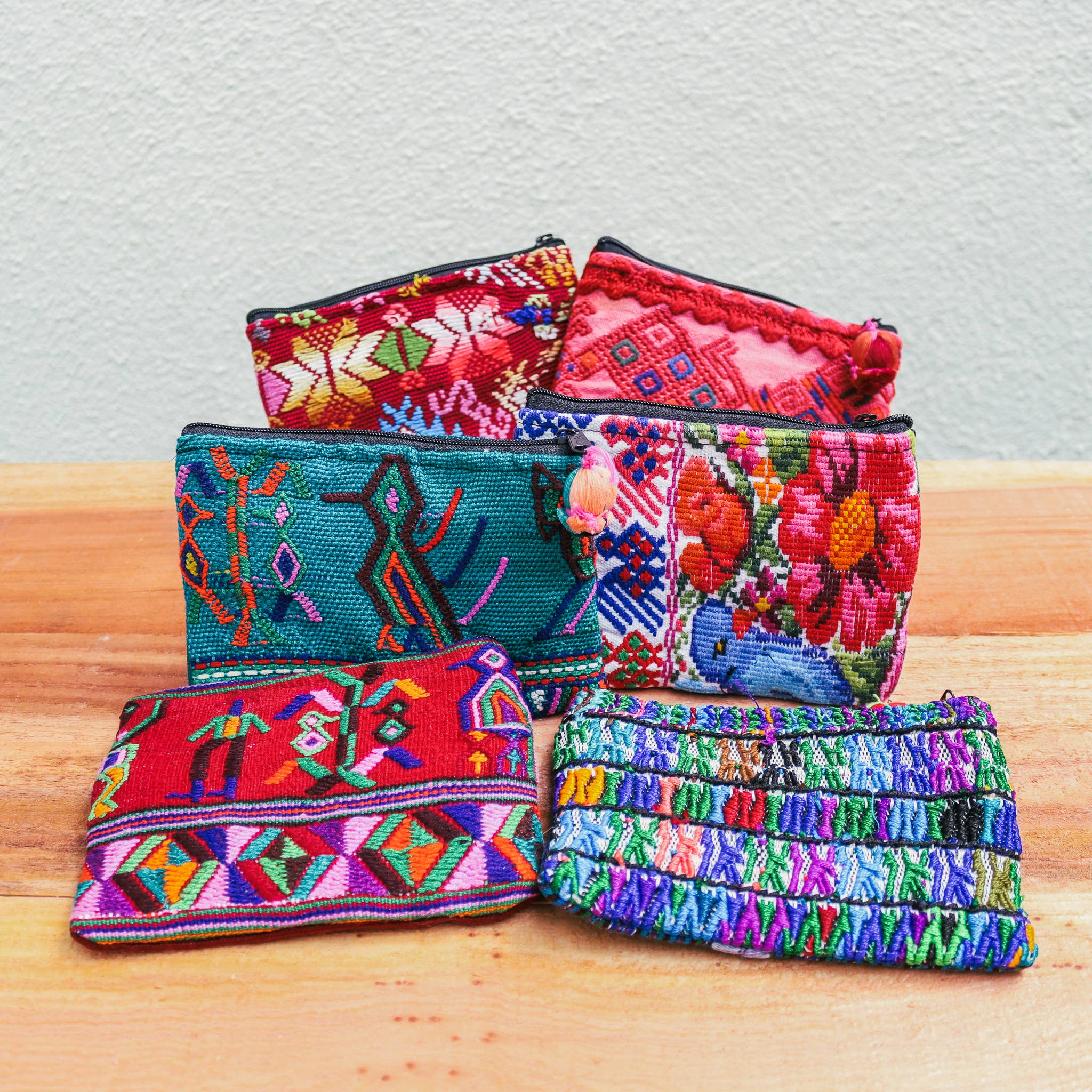 Tipico Tico - Wholesale Coin Purse - Women's - Guatemala Coin Pouch Made From Upcycled Textile Variety Pack2