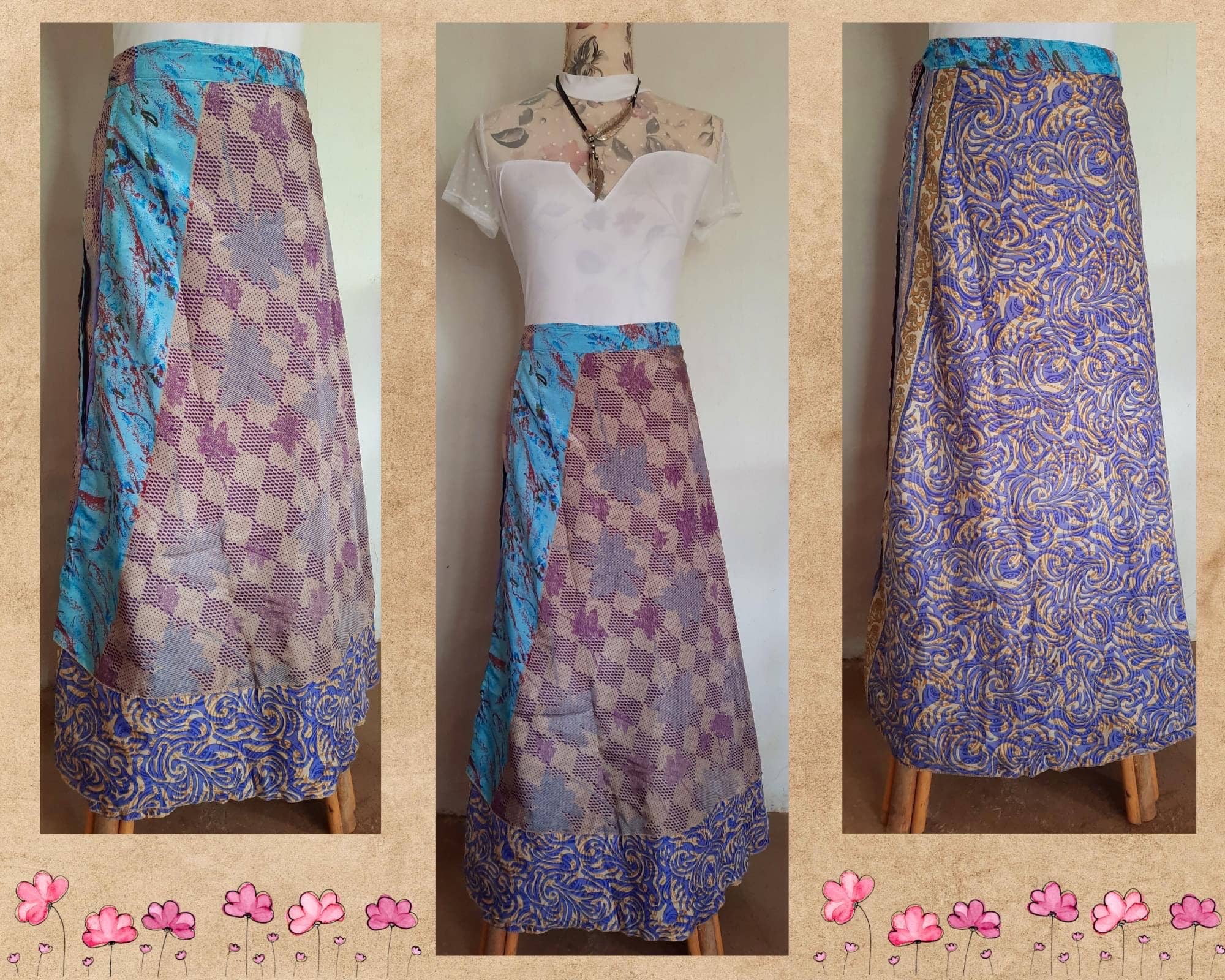 Meghcraft – wholesale Skirt – Women’s – Indian Vintage Silk Sari Wrap Skirt-Magic Wrap around skirt10