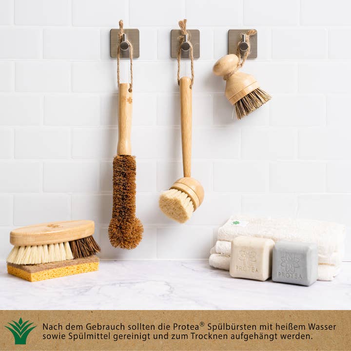 PROTEA - Wholesale Cleaning brush - PROTEA Set of 2 Natural Bristle Replacement Heads for Dish Brush and T4