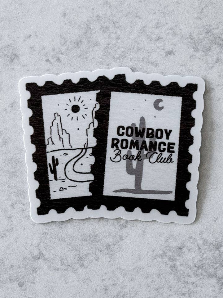 Cowboy-romantik bokklubb stämpelklistermärke för wholesale av Wolf & Wren Co.