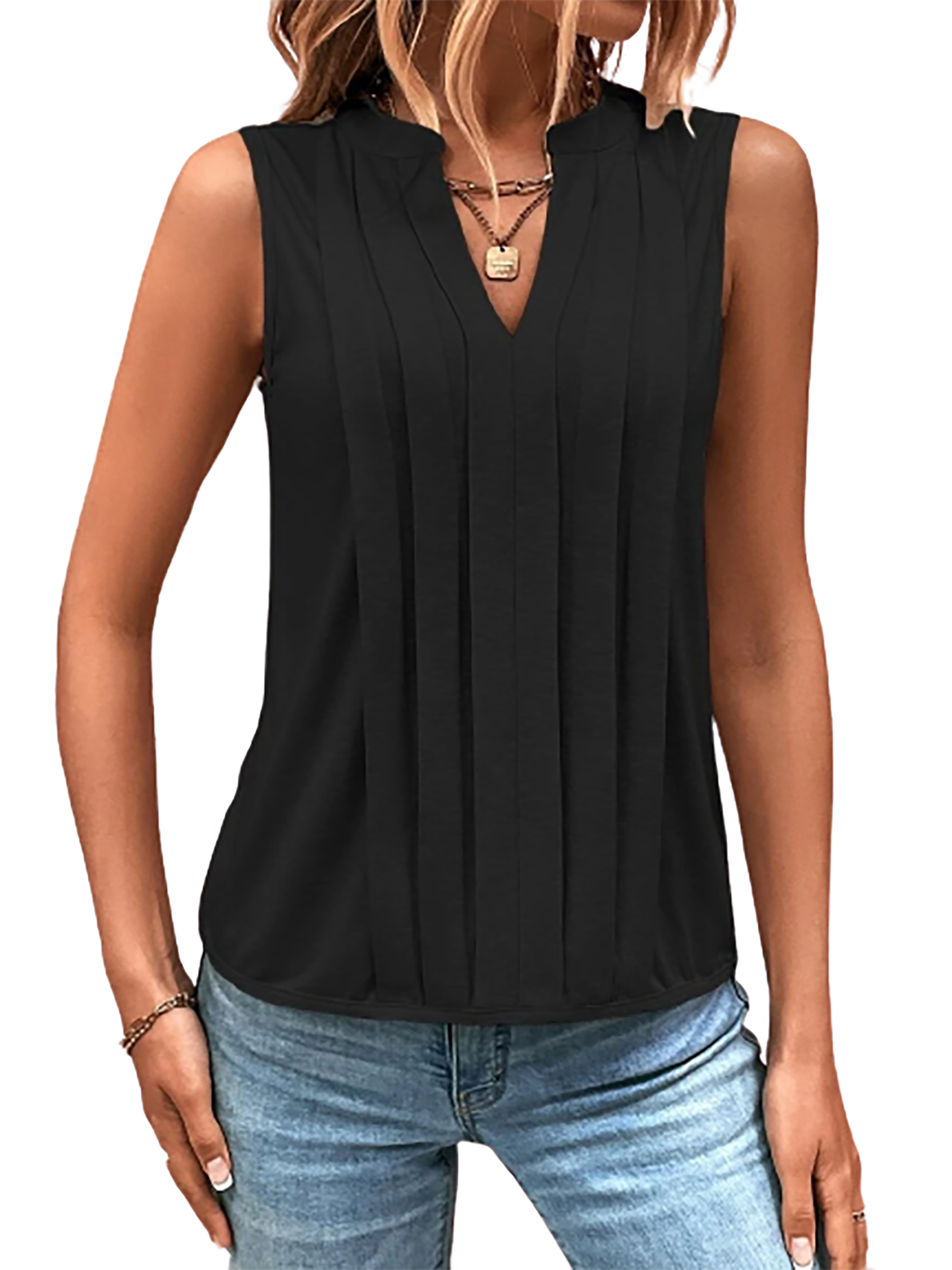Wholesalesir - Wholesale Blouse - Women's - Women's V Neck Sleeveless Blouse Tops Shirts6