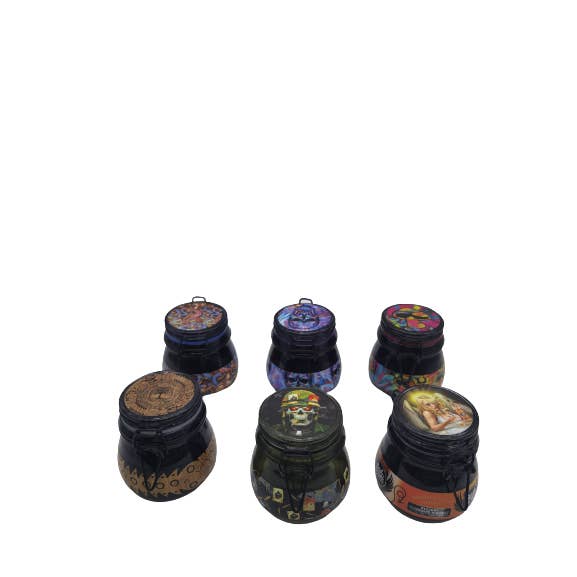 Novelty Closeout - Wholesale Jar - Smokezilla Glass Stash Jar with Clasp Assortment- 6/Pack