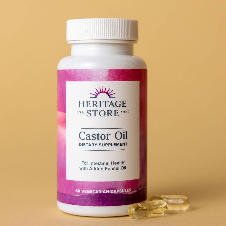 Heritage Store - Wholesale Oral Supplement/Vitamin - Castor Oil Capsules 60 ct4