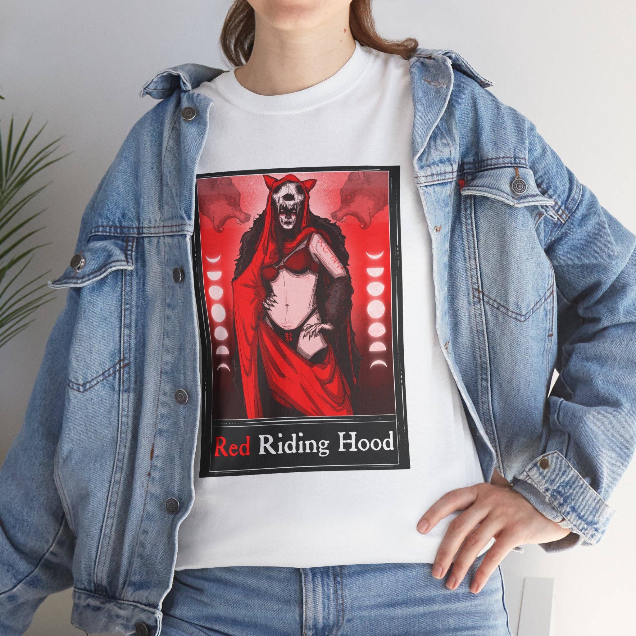 LVB Art - Wholesale T-Shirt (Graphic) - Unisex - Red Riding Hood Tarot  (Front & Back Print) Unisex Heavy Cotton Tee49