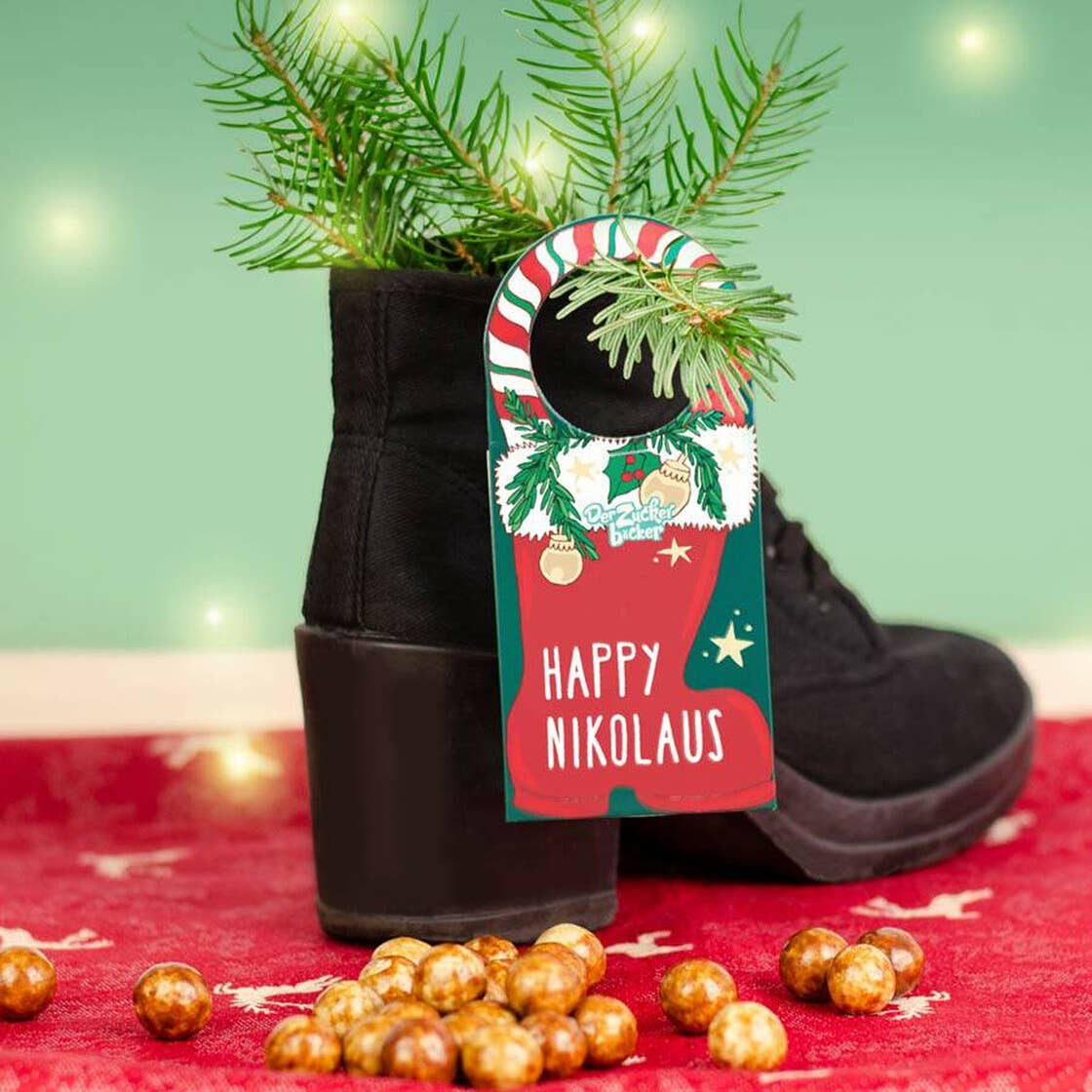 Der Zuckerbäcker - Vente Friandises enrobées de chocolat - Pendentif père Noël avec boules de biscuits aux pépites de chocolat et spéculoos3