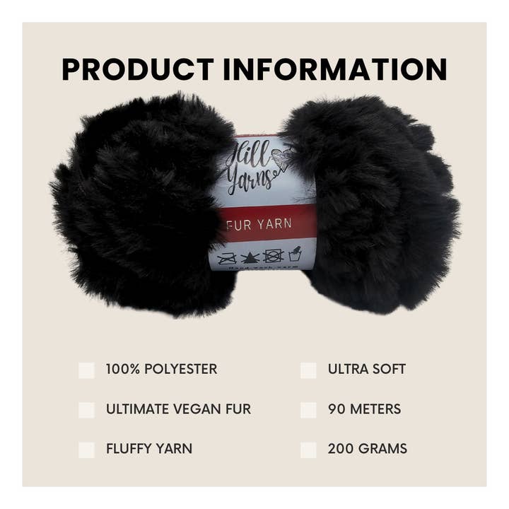Hill Hjem - Wholesale Yarn - Fur Yarn Midnight