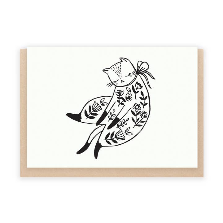 Snoozing Cat card for wholesale by Flora Waycott