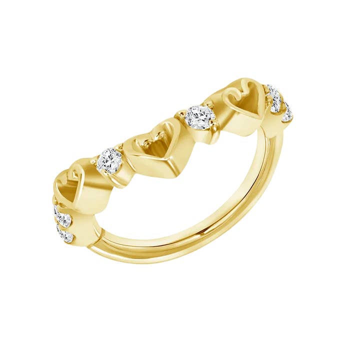 Bague Adore Me Sans Couture – Design Cœur & Gemme en Or 14K pour la vente par Piercing-zone