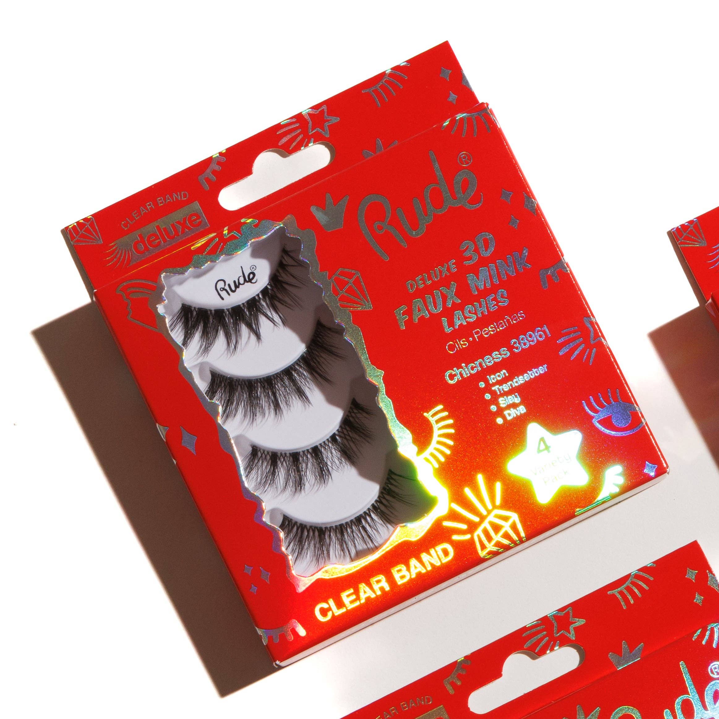Rude Cosmetics - Wholesale False/Fake Eyelashes - Deluxe 3D Faux Mink Lashes 4 Variety Pack0