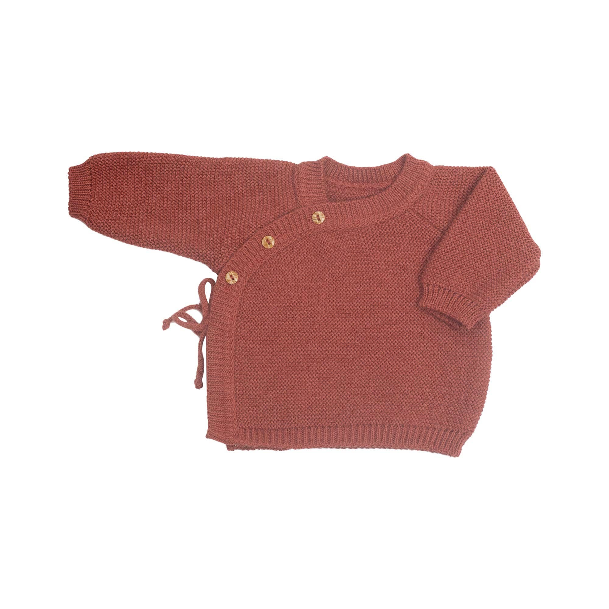 Trois kilos Sept - Wholesale Cardigan - Baby - Terracotta Knit Bra 0/1M0