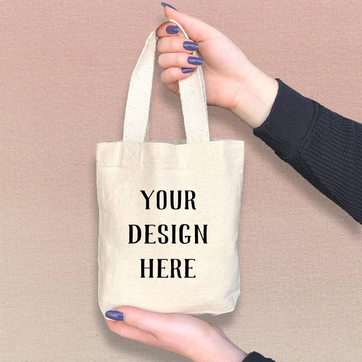 Sockprints - Wholesale Tote Bag - Women's - Mini Canvas Bag- Add Your Own Design