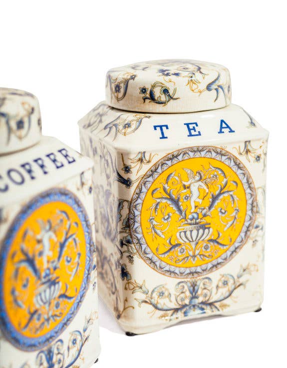 McGowan & Rutherford Ltd - Wholesale Jar - Set of 2 Renaissance Style Ceramic Tea & Coffee Jars2