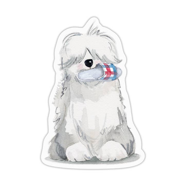 Fluffy Dog Sticker | Single Sticker for wholesale by E. Frances Paper